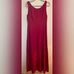 Teddi Dress Women’s Small Petite Red Midi Sleeveless Embossed Vintage